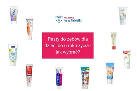 Kolekcja past do zębów dla dzieci, od nenedent po Colgate, omawia skład past do zębów dla najmłodszych.