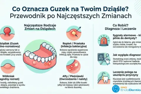 Guzek na dziąśle może być nadziąślakiem, włókniakiem lub ropniem. Warto skonsultować się z dentystą, gdy zmiana szybko rośnie.