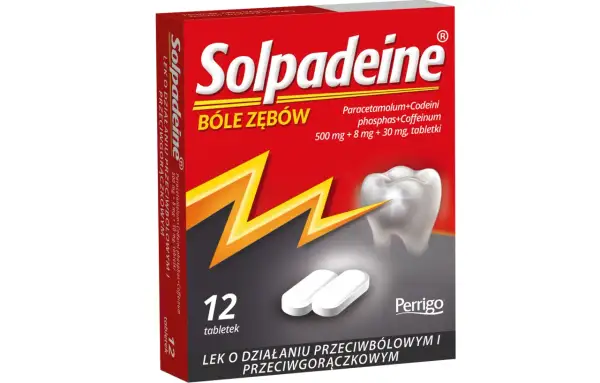Solpadeine - silny lek przeciwbólowy na ból zęba bez recepty. Skutecznie zwalcza ból zęba dzięki paracetamolowi, kodeinie i kofeinie.